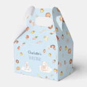 Zoete blauwe waterverf desserts kids birthday bedankdoosjes (Voorkant Zijde)