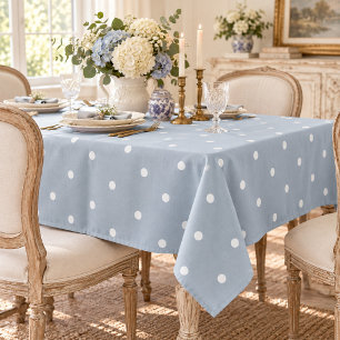 Zoete Blauwe Witte Stippen Vintage  Tafelkleed