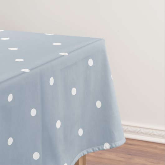 Zoete Blauwe Witte Stippen Vintage Tafelkleed (Voorbeeld)