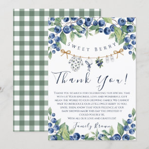Zoete Blauwebes Babyshower Jongen Bedankkaart
