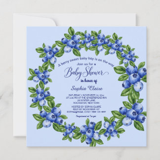 Zoete Blauwebes Babyshower Uitnodiging voor Jongen