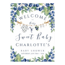 Zoete blauwebesjes baby shower jongen welkomstpost