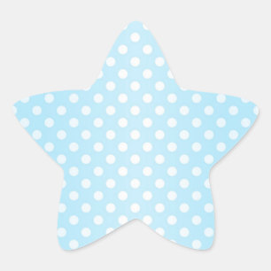 Zoete Bleke Teal Blauwe en Witte Stippen Ster Sticker