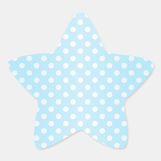 Zoete Bleke Teal Blauwe en Witte Stippen Ster Sticker (Voorkant)