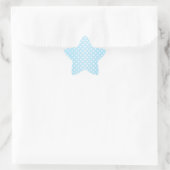 Zoete Bleke Teal Blauwe en Witte Stippen Ster Sticker (Tas)