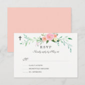 Zoete Bloem Doop RSVP Kaartje (Voorkant / Achterkant)