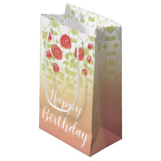 Zoete bloem patroon ontworpen klein cadeauzakje (Voorkant Gekanteld)