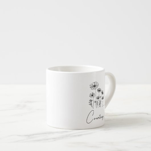 Zoete bloemen, aangepaste naam espresso kop (Voorkant rechts)