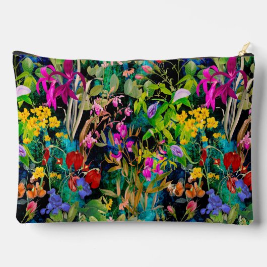 Zoete bloemen bladeren kleurrijke monogram patroon etui (Achterkant)