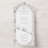 Zoete Bloemen Bruiloft Patroon ID1045 All In One Uitnodiging (Binnen)