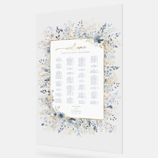 Zoete Bloemen Bruiloft Zitkaart ID1045 Acryl Bord (Hoek)