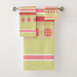 Zoete bloemen geaccentueerd patroon bad handdoek