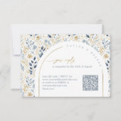 Zoete Bloemen Huwelijkspatroon QR Code ID1045 RSVP Kaartje (Voorkant)