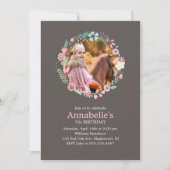 Zoete Bloemen krans Custom Foto Verjaardagsfeest Kaart (Voorkant)