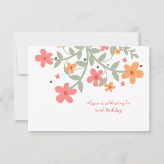 Zoete Bloemen Uitnodiging (Voorkant)