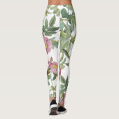 Zoete bloemen zomerpatroon trendy  wit leggings (Achterkant)