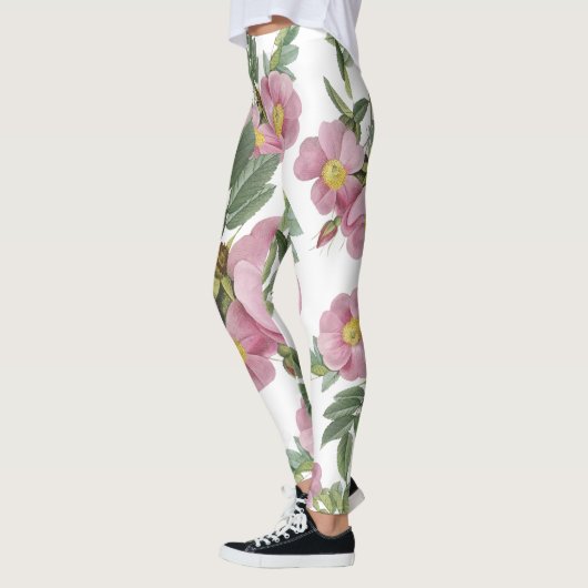 Zoete bloemen zomerpatroon trendy  wit leggings (Links)