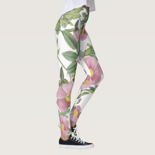 Zoete bloemen zomerpatroon trendy  wit leggings (Rechts)