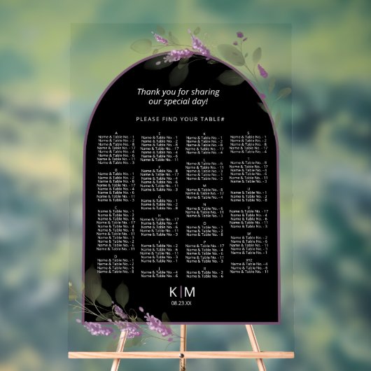 Zoete Bloemenboog Bruiloft Zitkaarten Llac ID998 Acryl Bord (Neutraal)