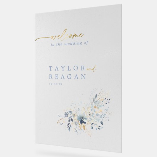 Zoete Bloemenbruiloft Welkom ID1045 Acryl Bord (Hoek)