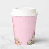 Zoete bloemenflamingo papieren bekers (Links)
