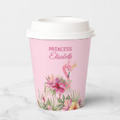 Zoete bloemenflamingo papieren bekers (Achterkant)