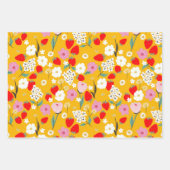 Zoete bloemige aardbei droom inpakpapier vel (Voorkant)