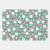 Zoete Bloemige Aardbeidroom Inpakpapier Vel (Voorkant 3)