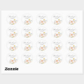 Zoete Bloemige Aquarel Trouw Dank Je Sticker (Vel)