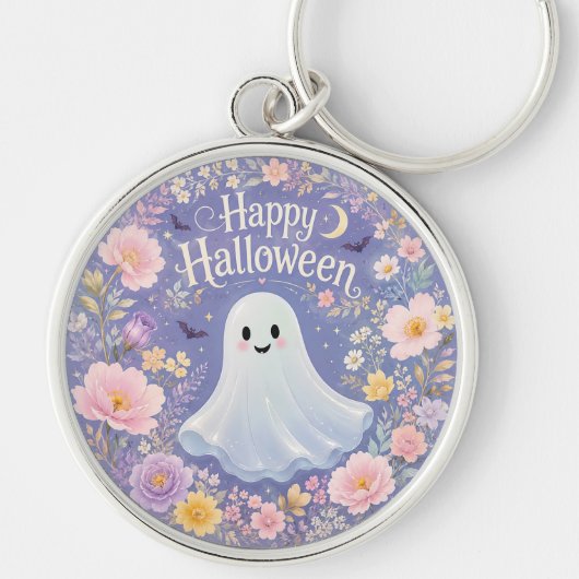 Zoete Bloemige Geest Halloween Charme Sleutelhanger (Voorkant)