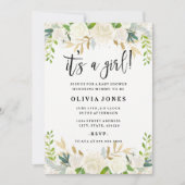 Zoete bloemige 'Het is een meisje' babyshower uitn Kaart (Voorkant)