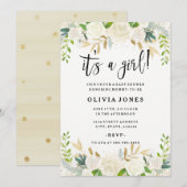 Zoete bloemige 'Het is een meisje' babyshower uitn Kaart (Voorkant / Achterkant)