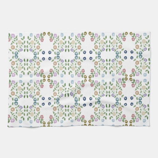 Zoete bloemige keukenhanddoek (Horizontaal)