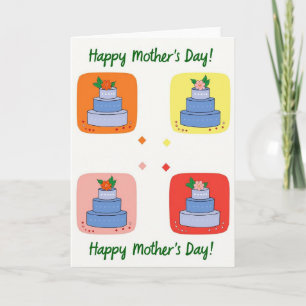 Zoete Bloemige Moederdag Cakekaart Kaart