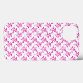 Zoete bloempatroon helder roze over wit Case-Mate iPhone case (Achterkant (horizontaal))