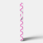 Zoete bloempatroon helder roze over wit Case-Mate iPhone case (Achterkant / Links)