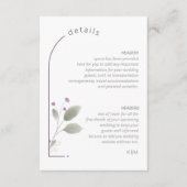 Zoete Bloemrijke Trouwboog Details Lila ID998 Informatiekaartje (Voorkant)