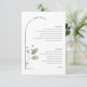 Zoete Bloemrijke Trouwboog Details Lila ID998 Informatiekaartje (Staand voorkant)