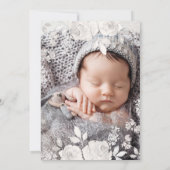 Zoete bloemschets | Doop met foto achterkant Kaart (Achterkant)