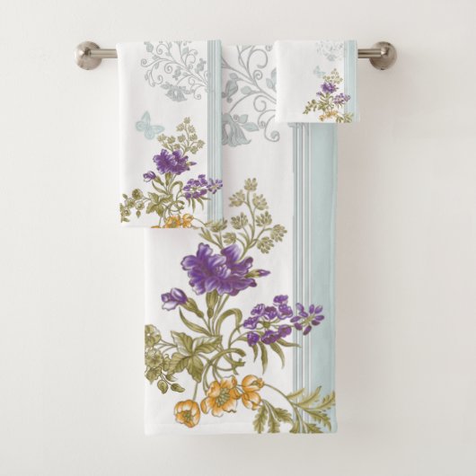 Zoete bloemstelen badhanddoek set bad handdoek (Insitu)