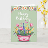 Zoete Bloesem Hart Kaart (Gele Bloem)