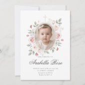 Zoete Blush Roos Bloem Foto Script Kaart (Voorkant)