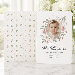 Zoete Blush Roos Bloem Foto Script Kaart