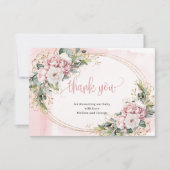 Zoete Blush Roze Bloemige Eucalyptus Bedankkaart (Voorkant)