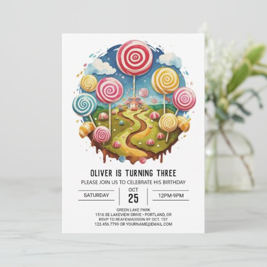 Zoete Boheemse Lolly Verjaardag Kaart (Staand voorkant)