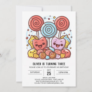 Zoete Bohemian Lollipop Verjaardag Kaart