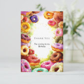 Zoete Boho Donut Verjaardag Bedankkaart (Staand voorkant)