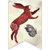 Zoete boho folk art konijn Hygge bloesem Vlaggetjes (Eerste vlag)