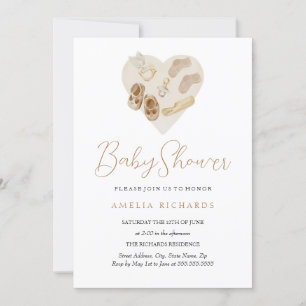Zoete Boho Hart Blauwe Baby Shower Kaart
