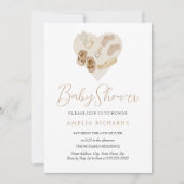 Zoete Boho Hart Blush Roze Baby Shower Kaart (Voorkant)
